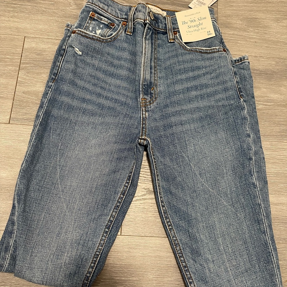 Abercrombie & Fitch high waisted jeans.